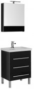 Aquanet Мебель для ванной &quot;Сиена 60&quot; черная напольная (196497)
