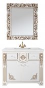 Водолей Мебель для ванной &quot;Версаль 95&quot; белая/золото, зеркало Версаль в раме