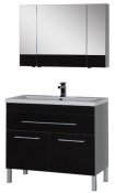 Aquanet Мебель для ванной Верона 100 черная, с ящиком, напольная (230321)