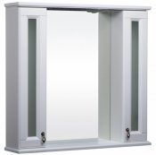 Bas Зеркало-шкаф для ванной Варна 105 белый, вставки стекло