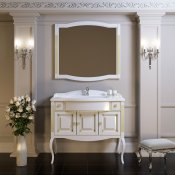Opadiris Мебель для ванной Лаура 100 белая с бежевой патиной