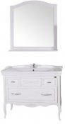 ASB-Woodline Мебель для ванной Модерн 105 белый (патина серебро)