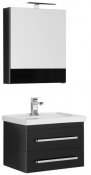 Aquanet Мебель для ванной &quot;Сиена 60&quot; черная подвесная (196499)
