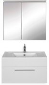 De Aqua Мебель для ванной Кубика 80, зеркало-шкаф Алюминиум