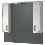 Какса-а Зеркальный шкаф Классик-Д 105, белый/серебро
