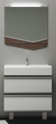 Velvex Мебель для ванной Crystal Cub 70 напольная, белый/ темный лен