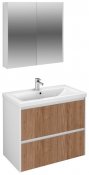 Velvex Мебель для ванной подвесная Klaufs 80 белая/дерево, 2 ящика