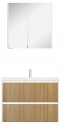 Velvex Мебель для ванной подвесная Klaufs 100 белая/дерево, 2 ящика