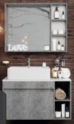 Onika Мебель для ванной Нейт 90 бетон чикаго, черная столешница