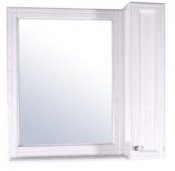 ASB-Woodline Зеркало-шкаф Берта 85, белый/патина серебро, массив ясеня