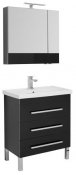 Aquanet Мебель для ванной &quot;Сиена 70&quot; черная напольная (196506)