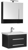 Aquanet Мебель для ванной &quot;Сиена 70&quot; черная подвесная (196508)