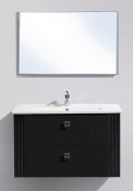 BelBagno Мебель для ванной ATRIA 850 Nero Lucido, 2 ящика