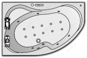 Kolpa San Комплект гидро-аэромассажа Kolpa San Lulu Luxus (подсветка, дезинфекция, массаж: боковой, аэромассаж)