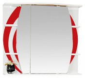 Misty Зеркальный шкаф Каролина 80 L красное стекло