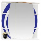 Misty Зеркальный шкаф Каролина 70 L синее стекло