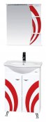 Misty Мебель для ванной Каролина 60 L прямая, красное стекло