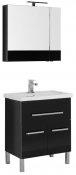 Aquanet Мебель для ванной &quot;Сиена 70&quot; черная напольная (196501)