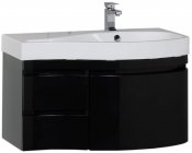Aquanet Мебель для ванной Сопрано 95 R с ящиком черная (169445)