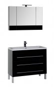 Aquanet Мебель для ванной Верона 100 черная напольная (230323)