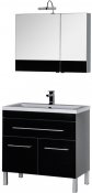 Aquanet Мебель для ванной Верона 90 черная, с ящиком, напольная (230315)