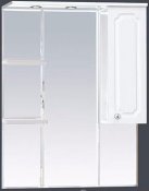 Misty Зеркальный шкаф Александра 75 R белый металлик