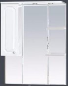 Misty Зеркальный шкаф Александра 75 L белый металлик